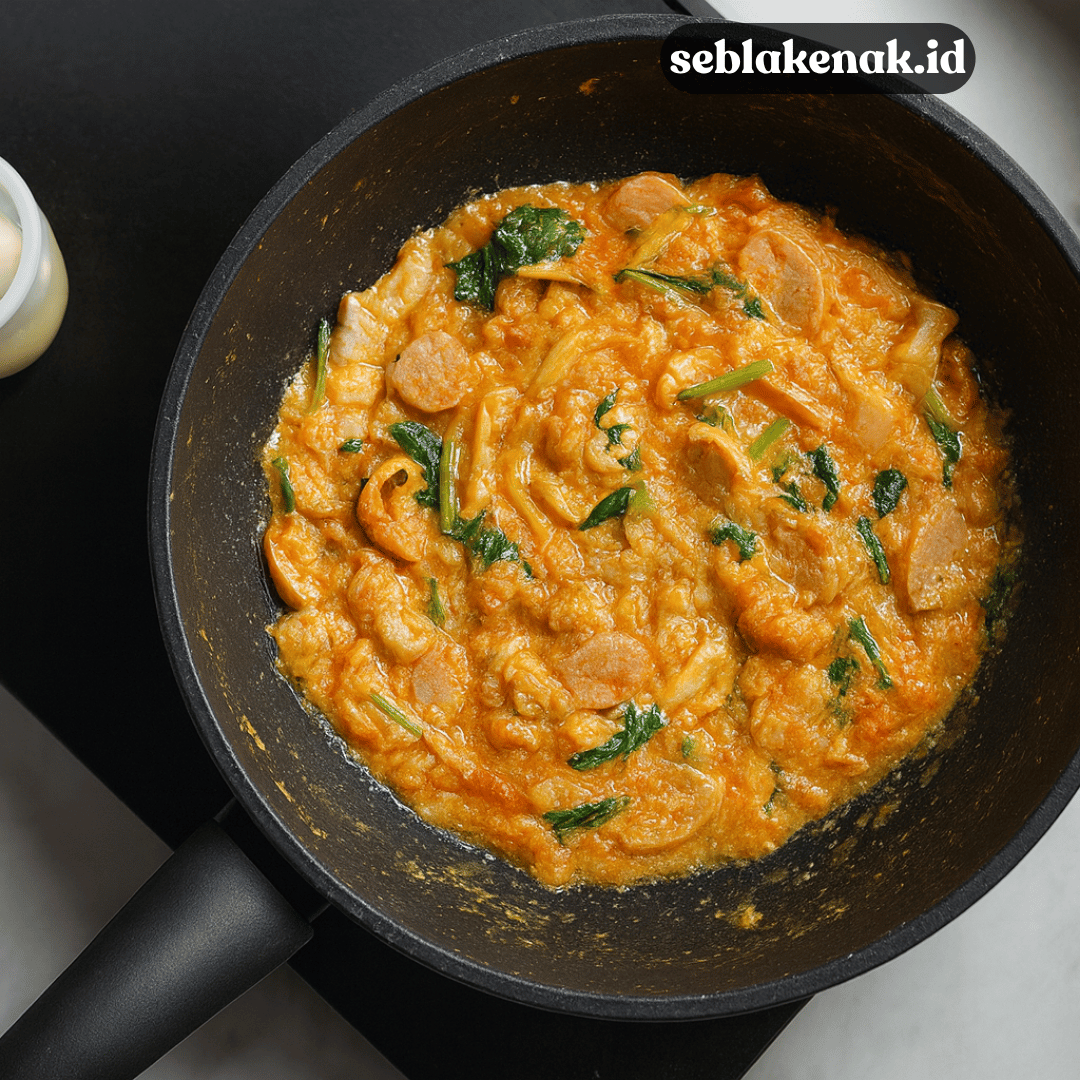 Seblak Carbonara Creamy! Perpaduan Pedas dan Lembut