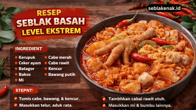 Resep Seblak Basah Level Ekstrem, Pedasnya Auto Nagih