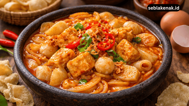 Seblak Basah Tahu Pedas Bikin Nagih di Setiap Suapan